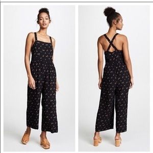 Madewell- Smocked Crop Jumpsuit in Flower Toss
